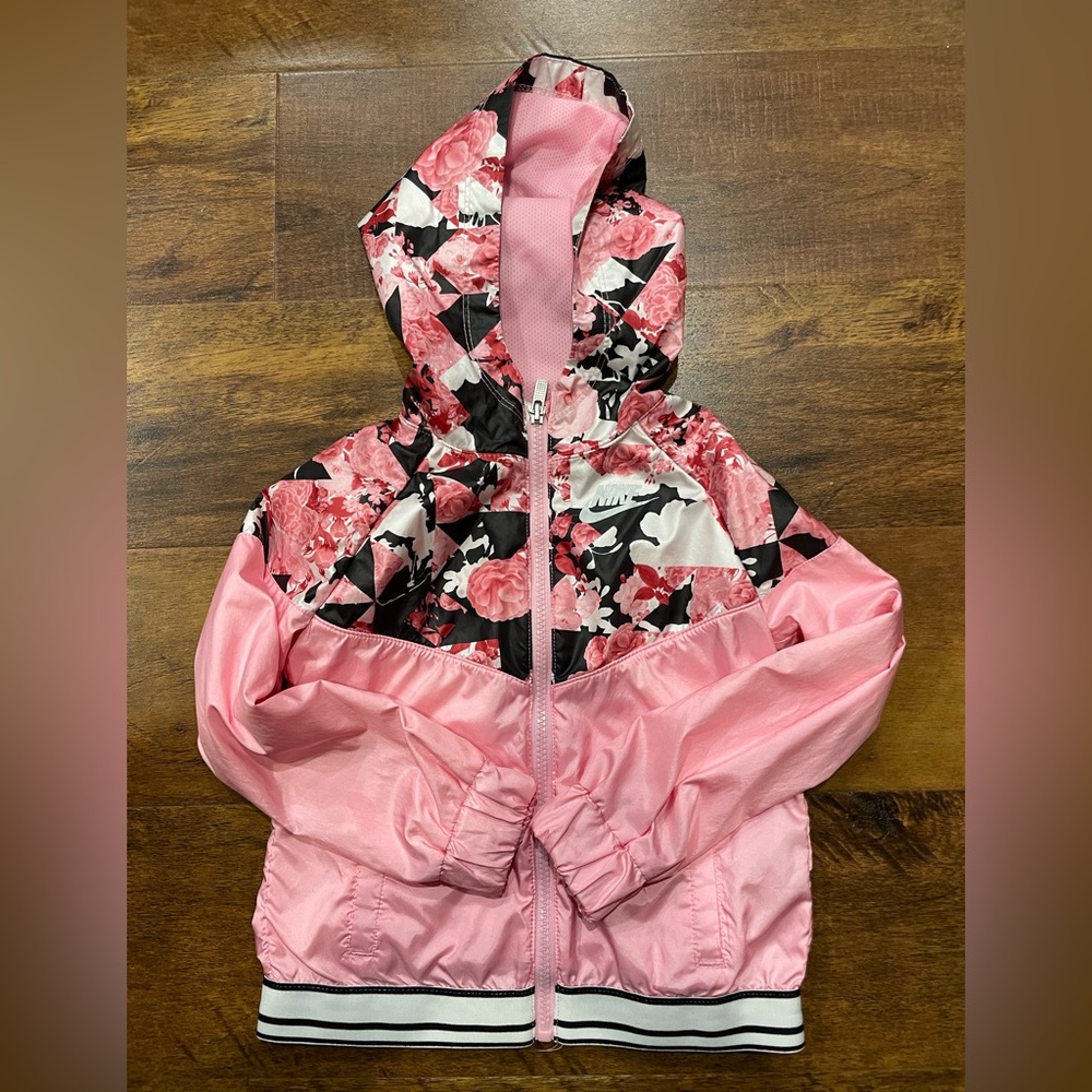 Nike girls 4T pink floral windbreaker